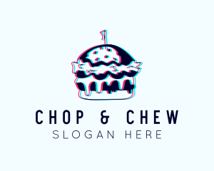 Glitch Burger Snack  Logo