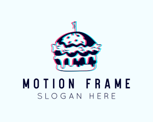 Glitch Burger Snack  logo design