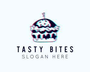 Snack - Glitch Burger Snack logo design