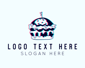 Glitch Burger Snack  Logo