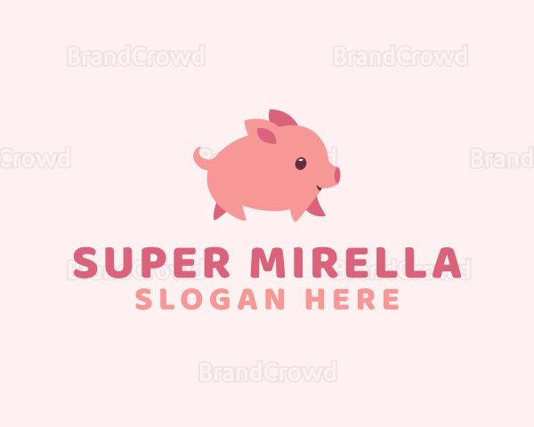 Cute Piglet Pet Logo