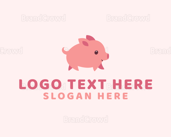 Cute Piglet Pet Logo