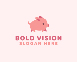 Cute Piglet Pet logo design