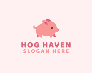 Hog - Cute Piglet Pet logo design