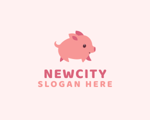 Cute Piglet Pet logo design