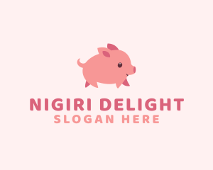 Cute Piglet Pet logo design