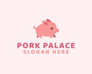 Swine - Cute Piglet Pet logo design