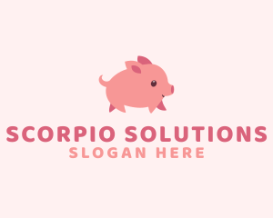 Cute Piglet Pet logo design