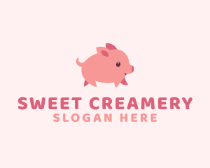 Cute Piglet Pet logo design