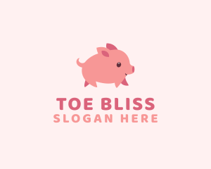 Cute Piglet Pet logo design