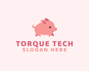 Cute Piglet Pet logo design