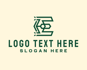 Geometric - Agriculture Technology Letter E logo design