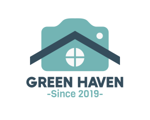 Green Camera House logo design