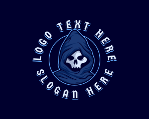 Gamer - Death Skull Villain logo design