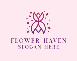 Butterfly Flower Leaf logo design