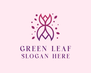 Butterfly Flower Leaf logo design