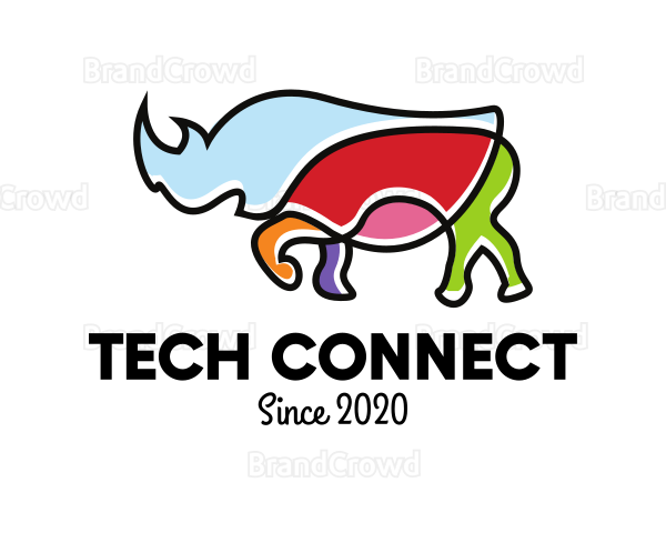 Colorful Rhino Monoline Logo