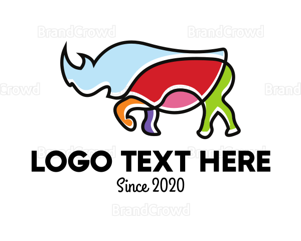 Colorful Rhino Monoline Logo