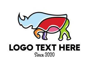 Colorful - Colorful Rhino Monoline logo design