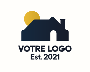 Structure - House Chimney Sunset logo design