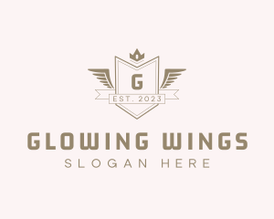 Crown Wing Shield logo design