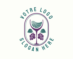 Red Wine - Grape Wine Farm logo design