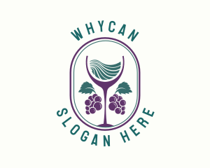 Wine Glass - Grape Wine Farm logo design
