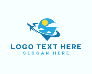 Location - Travel Destination Airplane logo design