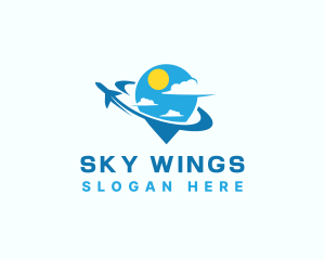 Travel Sky Airplane logo design