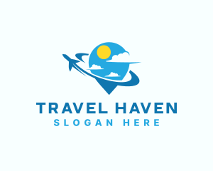 Destination - Travel Destination Airplane logo design
