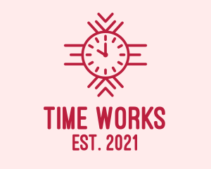 Time - Red Time Wristwatch logo design