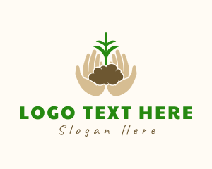 Farm - Hands Plant Soil logo design
