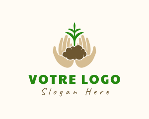 Environment Friendly - Hands Plant Soil logo design