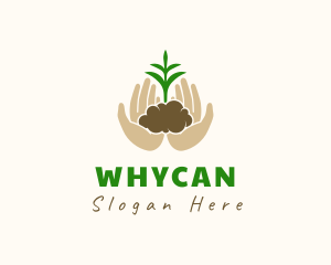 Organic Farm - Hands Plant Soil logo design