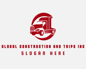 Red Haulage Truck logo design
