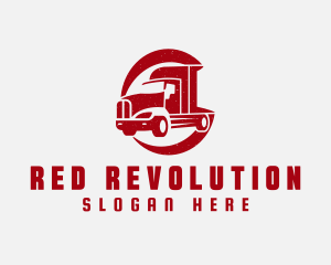 Red Haulage Truck logo design