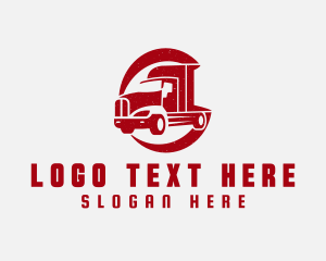 Truckload - Red Haulage Truck logo design