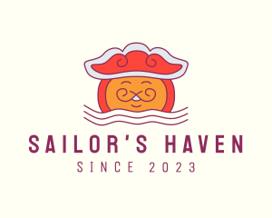 Mustache Sailor Cloud Hat logo design