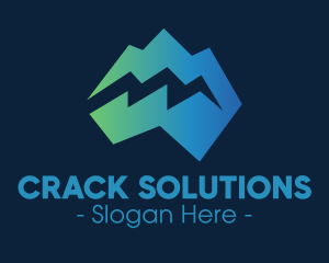 Crack - Modern Iceberg Crack logo design