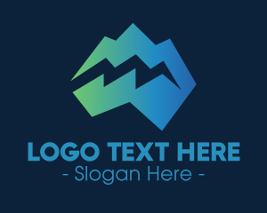 Negative Space - Modern Iceberg Crack logo design