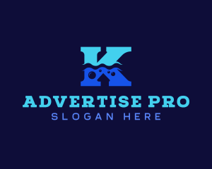 Advertisement - Cleaning Bubble Letter K logo design