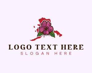 Gardening - Alaska Prickly Rose Floral logo design