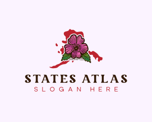 Alaska Prickly Rose Floral logo design