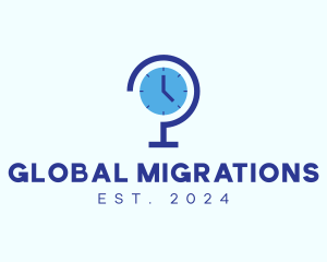 Blue Global Time  logo design