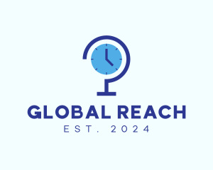 Blue Global Time  logo design