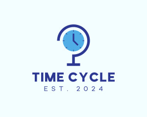 Blue Global Time  logo design