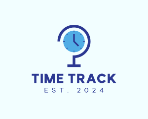 Blue Global Time  logo design