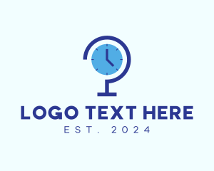 Horologist - Blue Global Time logo design