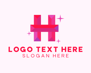 Sparkle - Shiny Gem Letter H logo design