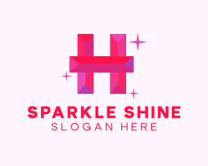 Twinkle - Shiny Gem Letter H logo design